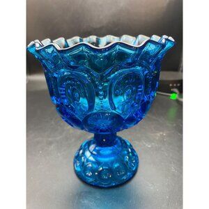 Moon n Star Colonial Blue Crimped Pedestal Compote